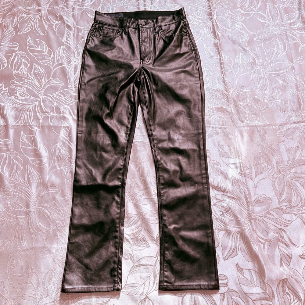GAP High Rise Vintage Slim Black Vegan Leather Pants (Jeans) - Size 2 (26)